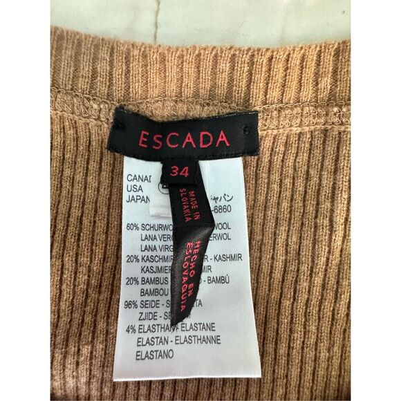 Escada Y2K Wool Cashmere Silk‎  Tank Top Shirt 34 Small Vtg Goddess Core - Picture 7 of 9
